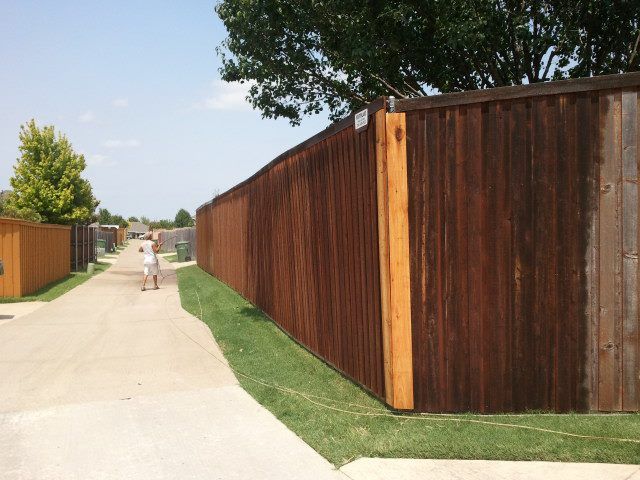 Stained Cedar Fence