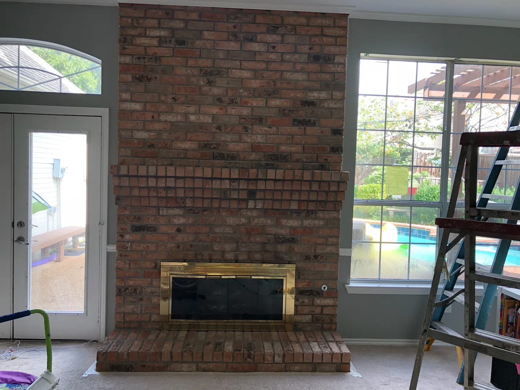Stone Fireplace · Before
