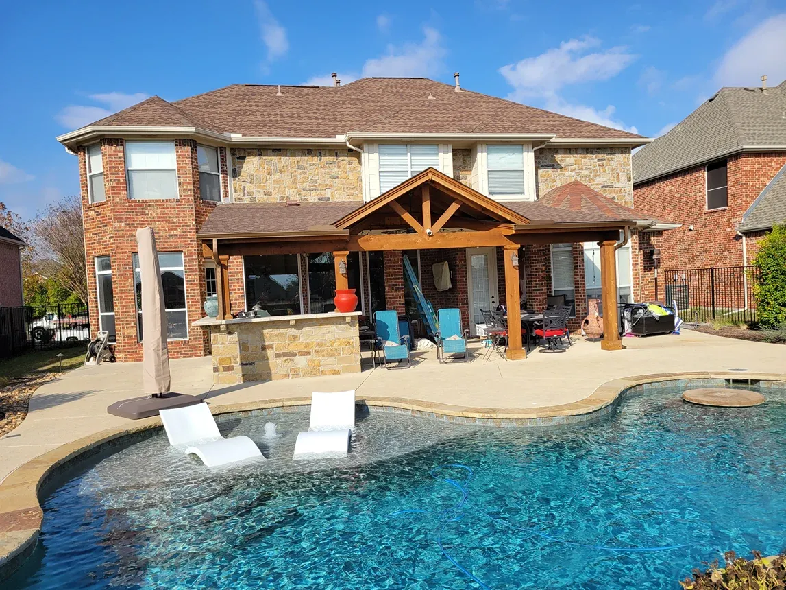 Outdoor Stone Pergola